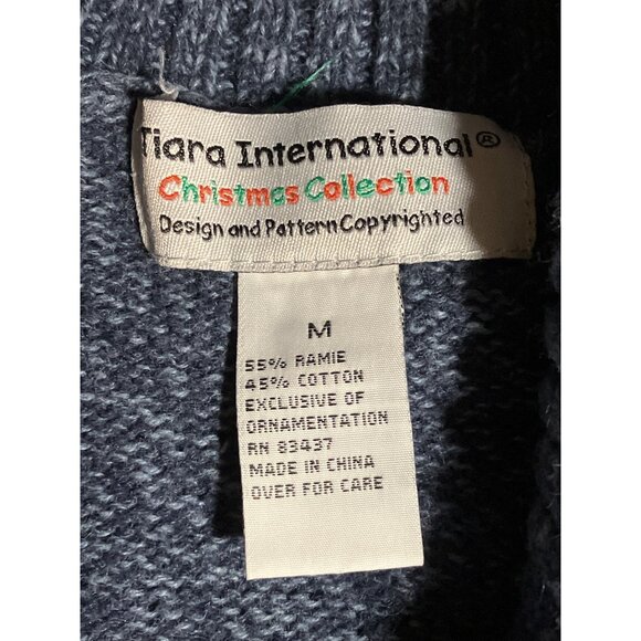 Tiana International Christmas Collection Snowman Zip Sweater M - Picture 2 of 13